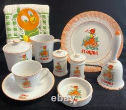 Vintage/Retro Little Orange Bird Florida Souvenir Kitchen Items Lot Of 10