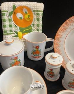 Vintage/Retro Little Orange Bird Florida Souvenir Kitchen Items Lot Of 10