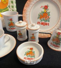 Vintage/Retro Little Orange Bird Florida Souvenir Kitchen Items Lot Of 10