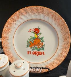 Vintage/Retro Little Orange Bird Florida Souvenir Kitchen Items Lot Of 10