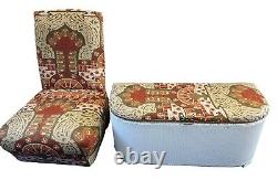 Vintage Retro Low Bedroom Nursing Chair Floral + Matching Ottoman Bedroom Set