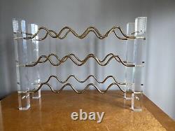 Vintage Retro Lucite & Metal 15 Bottle Wine Rack-mid Century Modern David Lange