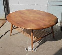 Vintage Retro MID Century Light Elm Ercol Coffee Table With Magazine Rack