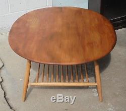 Vintage Retro MID Century Light Elm Ercol Coffee Table With Magazine Rack