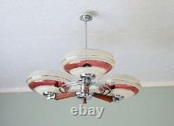 Vintage Retro Mid -Century 3 arms Chrome Chandelier, Art decor Chandelier