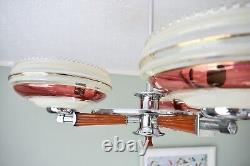 Vintage Retro Mid -Century 3 arms Chrome Chandelier, Art decor Chandelier