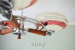 Vintage Retro Mid -Century 3 arms Chrome Chandelier, Art decor Chandelier