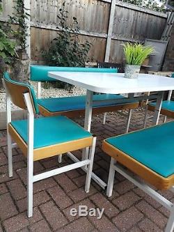 Vintage Retro Mid Century Dining Table Chairs and Benches (Formica)