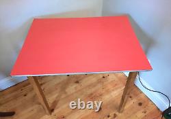 Vintage Retro Mid Century Red Formica Topped Kitchen Table