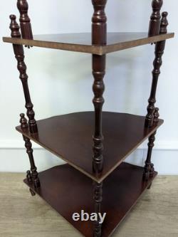 Vintage Retro Mid Century Wooden Whatnot 5 Tier Corner Plant / Shelf Stand Decor