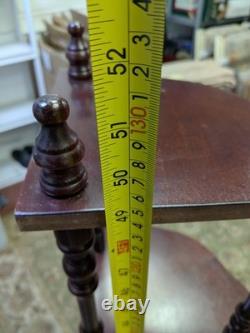 Vintage Retro Mid Century Wooden Whatnot 5 Tier Corner Plant / Shelf Stand Decor