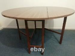 Vintage Retro Mid Century wood effect formica topped drop leaf dining kitchen