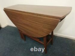 Vintage Retro Mid Century wood effect formica topped drop leaf dining kitchen
