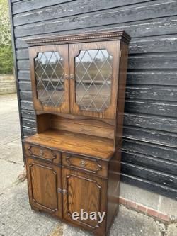 Vintage Retro Mid century Wooden Glass Display Cabinet Storage Kitchen Cupboard