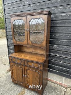 Vintage Retro Mid century Wooden Glass Display Cabinet Storage Kitchen Cupboard