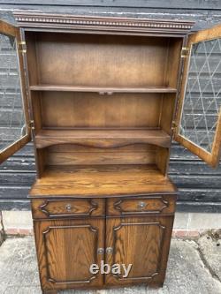 Vintage Retro Mid century Wooden Glass Display Cabinet Storage Kitchen Cupboard