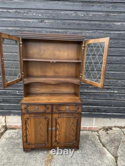 Vintage Retro Mid century Wooden Glass Display Cabinet Storage Kitchen Cupboard