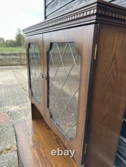 Vintage Retro Mid century Wooden Glass Display Cabinet Storage Kitchen Cupboard