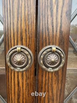 Vintage Retro Mid century Wooden Glass Display Cabinet Storage Kitchen Cupboard