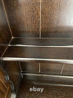 Vintage / Retro Oak Welsh Dresser Sideboard Kitchen Plate Rack Carved Display