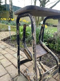 Vintage Retro Old School Stool Fold Up Kitchen Step Ladder Stand
