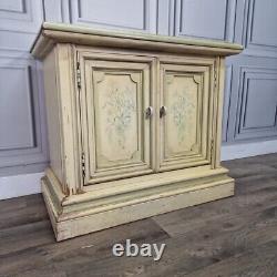 Vintage Retro Painted Floral Cupboard Sideboard Cabinet Wooden For Up-Cycle