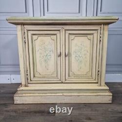 Vintage Retro Painted Floral Cupboard Sideboard Cabinet Wooden For Up-Cycle