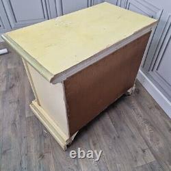 Vintage Retro Painted Floral Cupboard Sideboard Cabinet Wooden For Up-Cycle