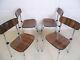 Vintage Retro Rosewood Formica Chrome Tavo Kitchen Dining Stacking Chairs 1960s