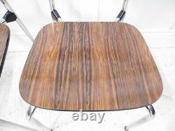 Vintage Retro Rosewood Formica Chrome TAVO kitchen dining stacking chairs 1960s