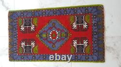Vintage Retro Runner Rug, Medium Kitchen Decor Rug, Foot Decor Rug Turkish Rug