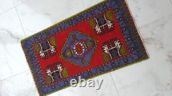 Vintage Retro Runner Rug, Medium Kitchen Decor Rug, Foot Decor Rug Turkish Rug