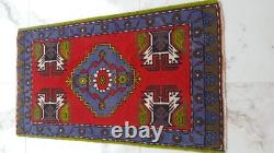 Vintage Retro Runner Rug, Medium Kitchen Decor Rug, Foot Decor Rug Turkish Rug