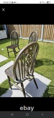 Vintage Retro Rustic Country Farmhouse Solid Wood Kitchen Dining Wooden Chair