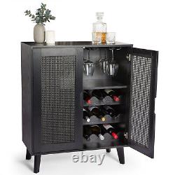 Vintage Retro Side Cabinet Sideboard Storage Drawer Drinks Wine Rack Furniture