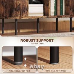 Vintage Retro Sideboard Wooden Side Cabinet Slatted Tambour Storage Cupboard UK