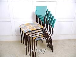 Vintage Retro Stacking Eastern Block kitchen dining chairs 70s reupholstered