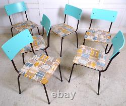 Vintage Retro Stacking Eastern Block kitchen dining chairs 70s reupholstered