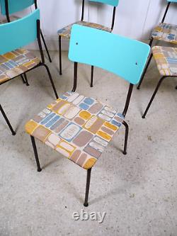 Vintage Retro Stacking Eastern Block kitchen dining chairs 70s reupholstered