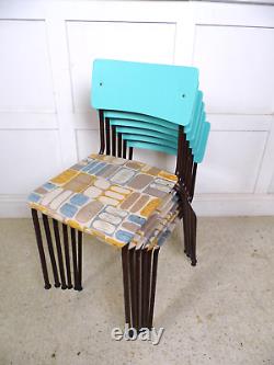 Vintage Retro Stacking Eastern Block kitchen dining chairs 70s reupholstered