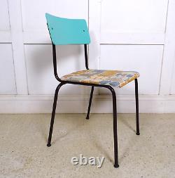 Vintage Retro Stacking Eastern Block kitchen dining chairs 70s reupholstered