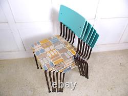 Vintage Retro Stacking Eastern Block kitchen dining chairs 70s reupholstered