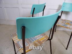 Vintage Retro Stacking Eastern Block kitchen dining chairs 70s reupholstered