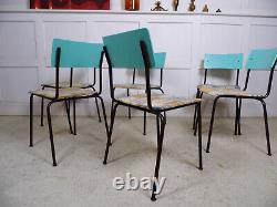 Vintage Retro Stacking Eastern Block kitchen dining chairs 70s reupholstered