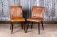 Vintage Retro Style Tan Leather Dining Kitchen Restaurant Chairs The Epsom