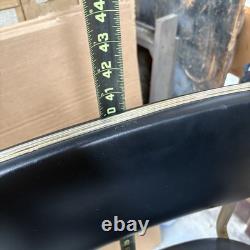 Vintage Retro Swivel Bar Stool Mid Century Metal Black Vinyl Tapered Legs