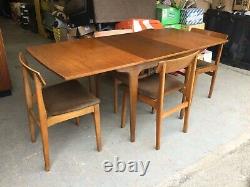 Vintage Retro Teak Extending Dining Kitchen Table And Four Chairs