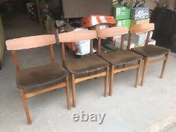 Vintage Retro Teak Extending Dining Kitchen Table And Four Chairs