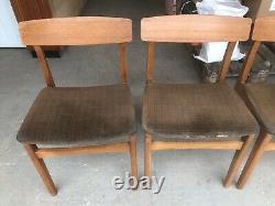 Vintage Retro Teak Extending Dining Kitchen Table And Four Chairs