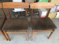 Vintage Retro Teak Extending Dining Kitchen Table And Four Chairs